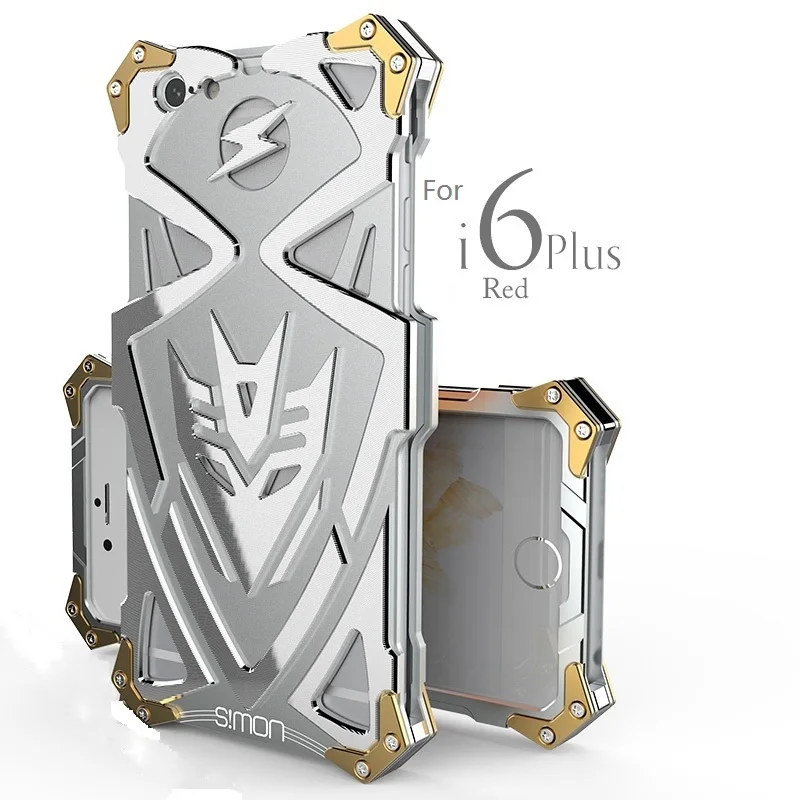 Silver Zimon Simon сверхпрочный чехол для телефона для iPhone 6 7 8 THOR IRONMAN Алюминиевый металлический противоударный чехол для iPhone 8Plus 6splus - Цвет: Silver