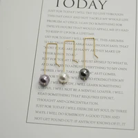 domino handmade minimalist small pearl dangle earrings long earrings beads earrings pearl earrings clear personality