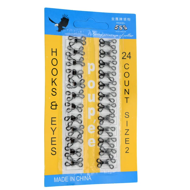 24 шт./компл. застежка крючок для рубашек и глаз металлическая пряжка пуговица