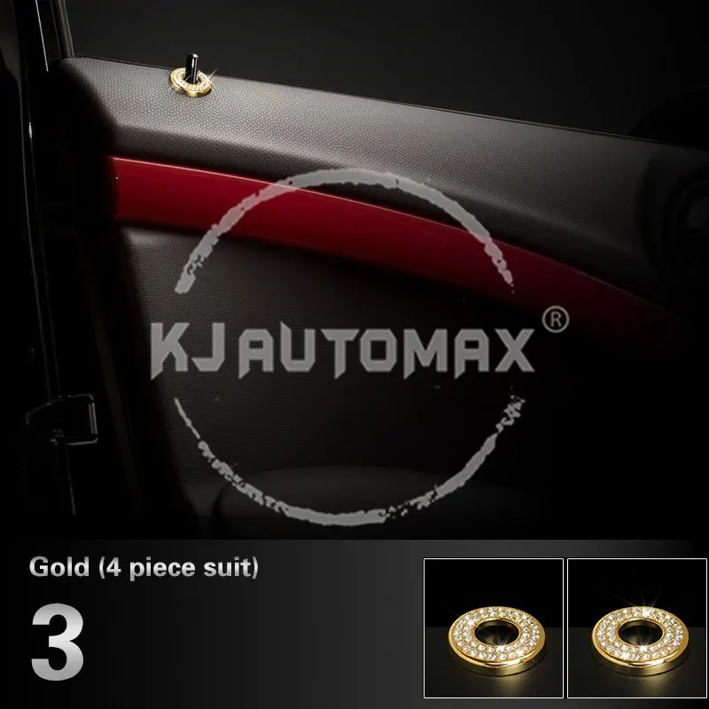3.Golden KJAUTOMAX для Mini Cooper R Series R55 R56 Хрустальная декоративная автоматическая ручка Рулевое колесо Кнопка блокировки двери Тахометр - Название цвета: 3.Golden