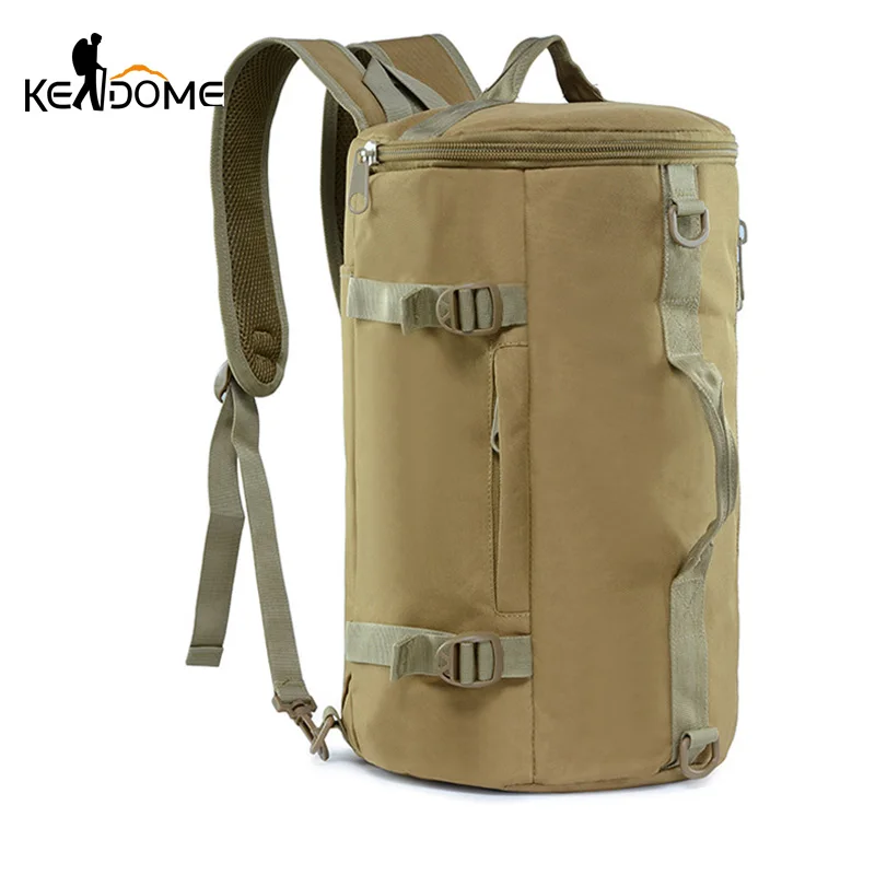 

Multifunctional Climbing Bag Round Bucket Men Women Travel Duffel Male Oxford Shoulder Bag Suitcase Luggage Outdoor Sport XA67D