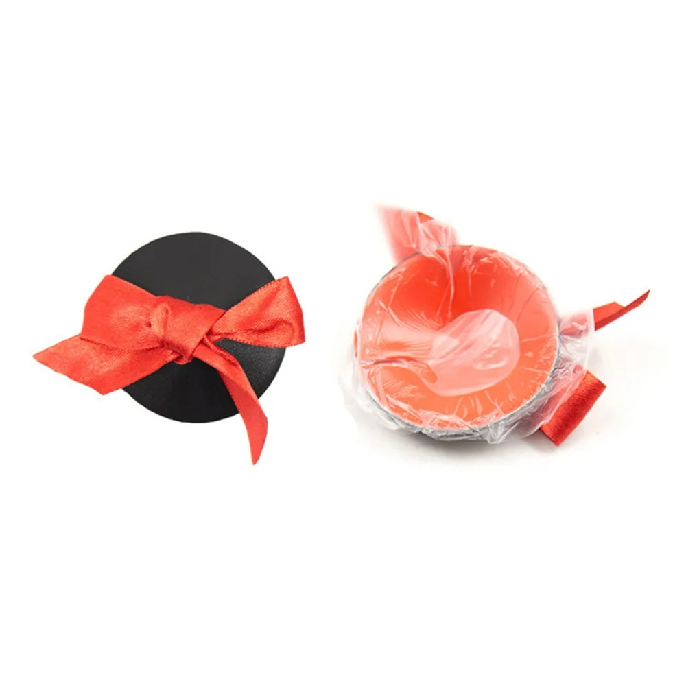 Сексуальный бант кожаный чехол для сосков флирт фетиш ниппель женские наклейки