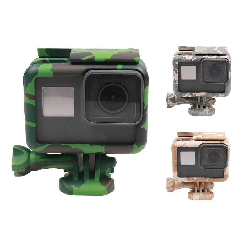 Камуфляжная стандартная защитная рамка чехол Корпус для GoPro Hero 5 6 7 Go pro Черные