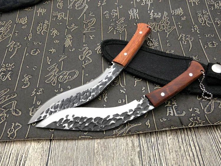 Открытый карманный тактический нож армейский Karambit охотничьи ножи для выживания джунглей фиксированное лезвие Прямые ножи для кемпинга EDC нож для фруктов - Цвет: forged