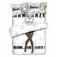 anime jk kantai collection kancolle hamakaze girl cosplay bed flat sheet duvet quilt cover pillow case cartoon bedding set 4pcs