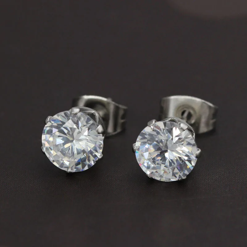 AAA+ Simple New Design Rhinestone Crystal Stud Earrings Piercing Ear Studs for Women Wedding Party Gift Free Shipping | Украшения и