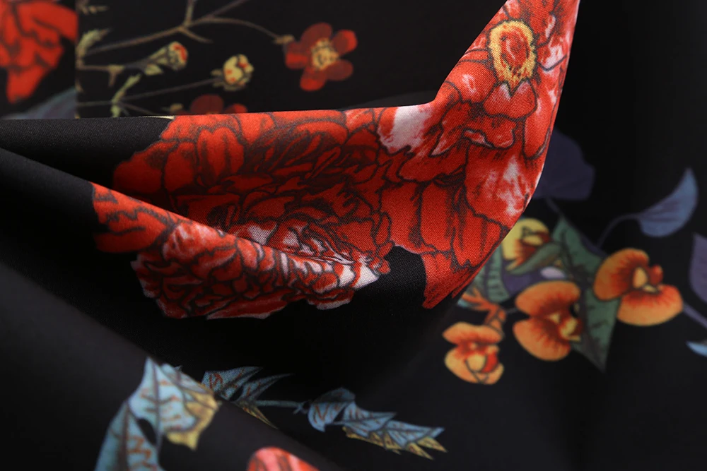Vestido Цветочные женские миди винтажные Расклешенные платья 3/4 рукава с высокой