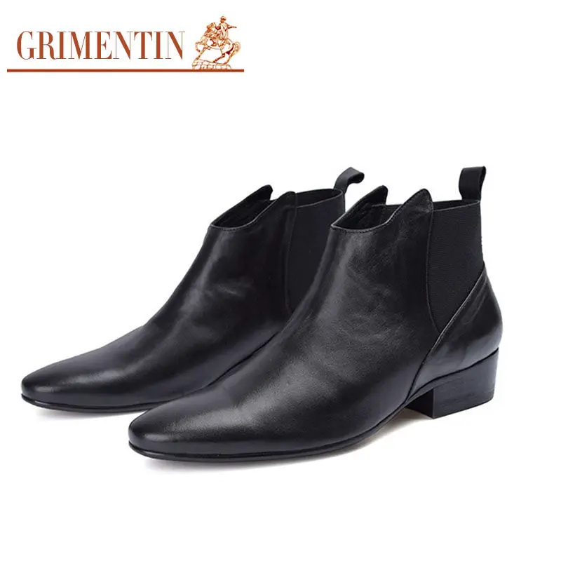 GRIMENTIN/модные мужские ботинки из натуральной кожи удобная мягкая Свадебная