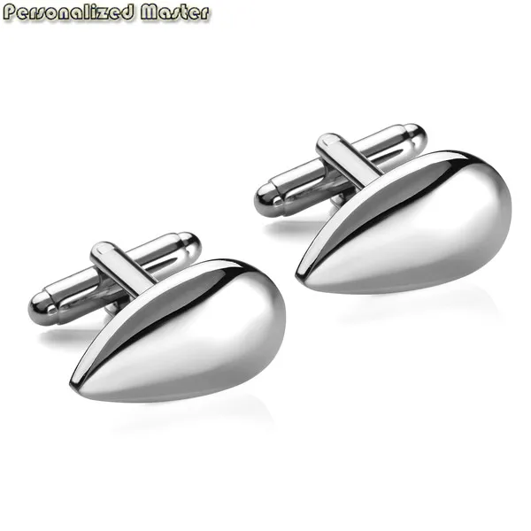 1pair Non Engrave Персонализированные мастер гравировка на заказ нержавеющая сталь классический Смокинг Рубашка Запонки для мужчин свадебный бизнес с подарочной коробкой - Окраска металла: 1pair Non Engrave