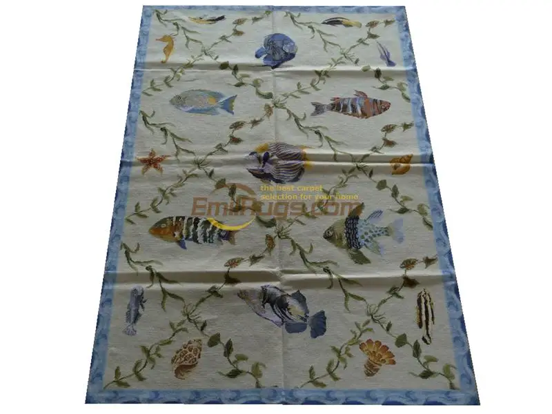 

Old Hand-made Traditional Wool Needle-point Carpet Handmade French Auburn Pine Foot 100% Wool Carpet Handmade Antique