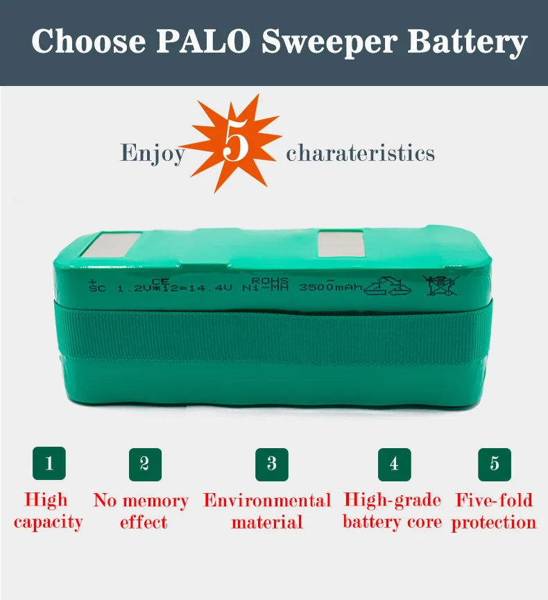 PALO Ni-MH 14,4 V 3500mAh пылесос подметальный робот аккумуляторная батарея для X1/X3/XL3/KK-1/KK-2 KK-3 AGAit EC01