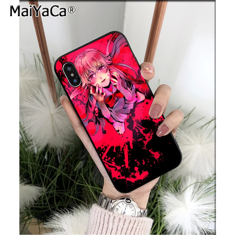 MaiYaCa кровавый Аниме дневник будущего Mirai Nikki силиконовый мягкий чехол для телефона из ТПУ для iPhone 8 7 6 6S Plus 5 5S SE XR X XS MAX