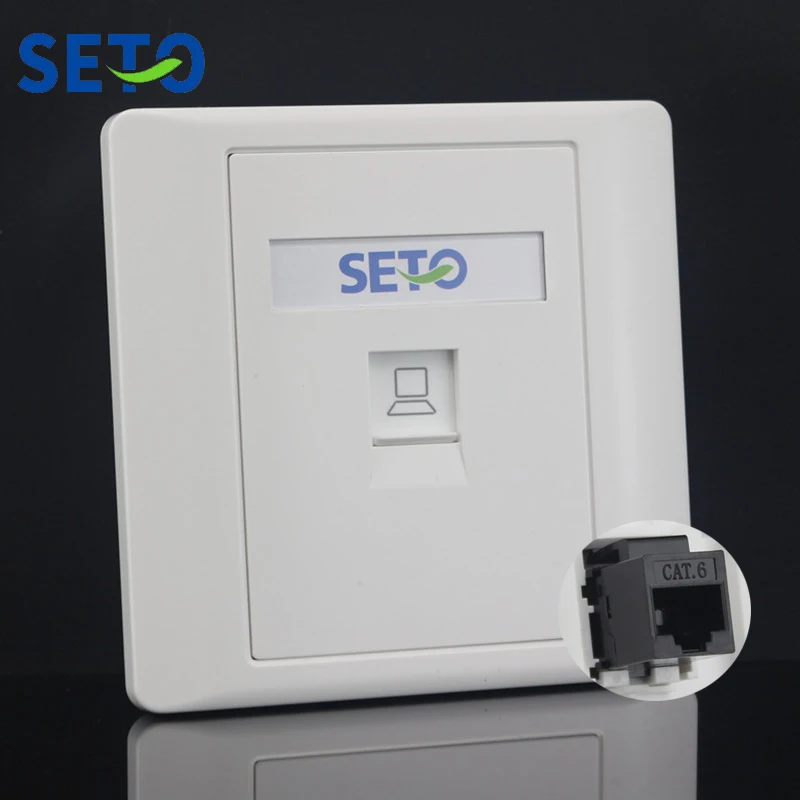 SeTo 86 Тип гигабитная RJ45 Cat6 сетевая Lan панель настенная гнездо Keystone Лицевая