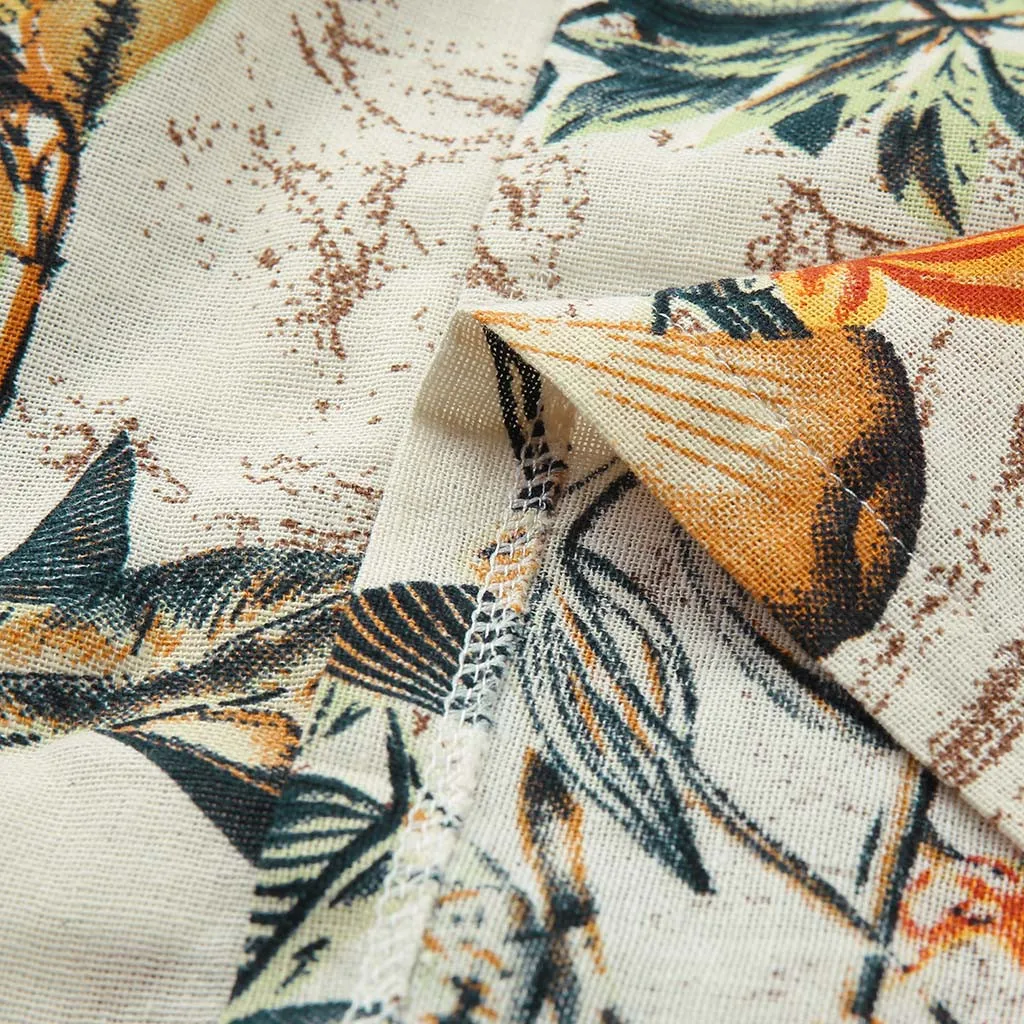 Модное женское Повседневное платье в стиле бохо с цветочным принтом круглым