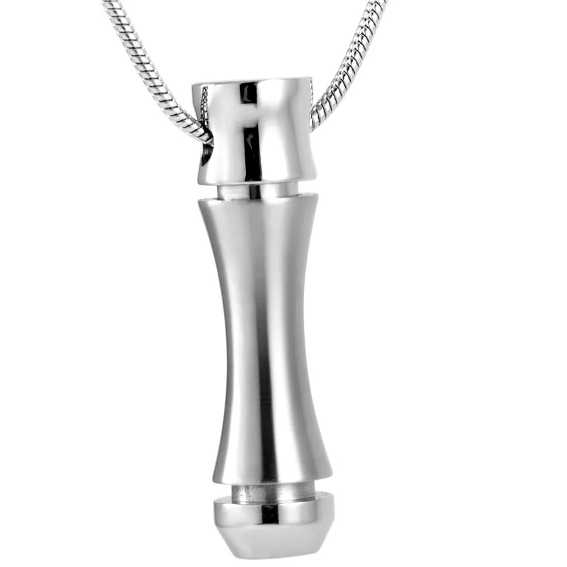 

KLH9167 Stainless Steel Cylinder Jewelry Collection Keepsake Cremation Urn Ash Pendant Necklace Unisex