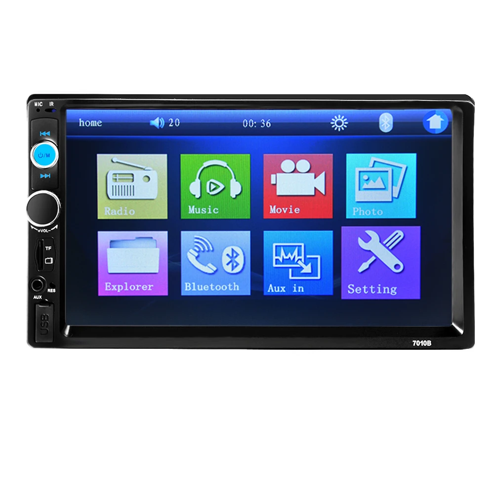 7010B 7 дюймов автомобильное радио Bluetooth V2.0 стерео HD сенсорный экран MP5 плеер SD MMC USB FM