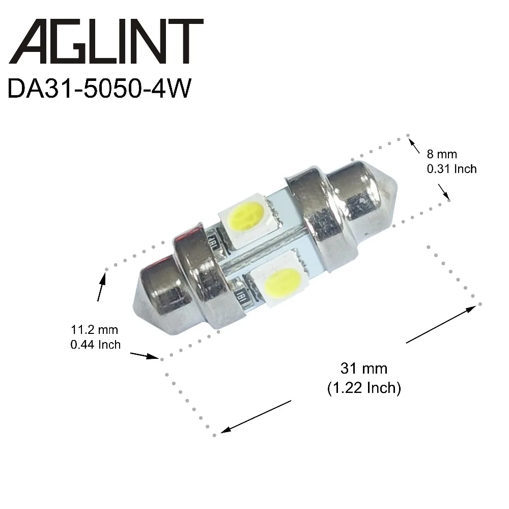AGLINT 10 шт. 31 мм гирлянда C5W светодиодный автомобильные лампы 5050 SMD 4 чипа для салона