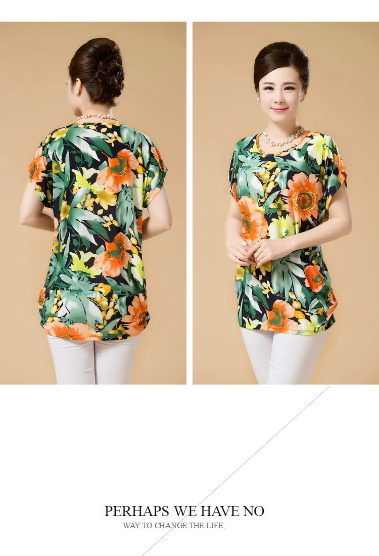 XL-5XL, Женские Летние Стильные повседневные блузки, одежда Flor, большие размеры, короткий рукав, Цветочные блузки, рубашки, женские топы, РОССИЯ 56