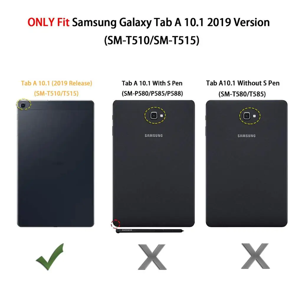 

For Galaxy Tab A 10.1 2019 Case Heavy Duty Armor Hybird PC Silicone Shoulder Strap Case for Samsung Tab A 10.1 SM-T510 SM-T515