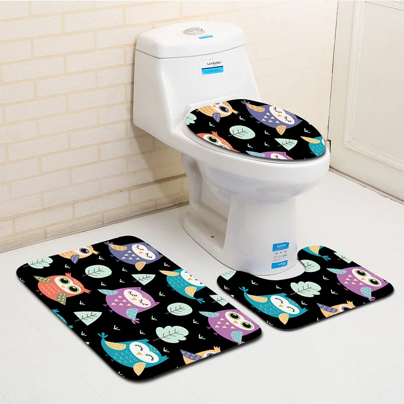 Бесплатная доставка 3 шт. милый коврик для ванной унитаз U Образный Коврик нескользящий комнаты|Коврики