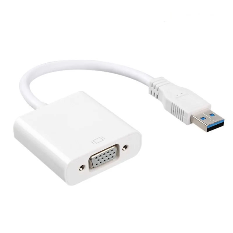 Белый USB 3,0 to VGA адаптер внешняя видеокарта мульти Дисплей конвертер для Win 7/8/10 настольных ПК Монитор Проектор HDTV Z2 - Цвет: Белый