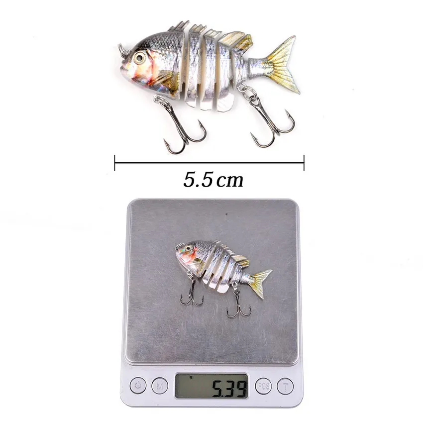 Sinking wobbler Fishing Lures 5.5cm 5.39g 6 Multi Jointed Swimbait Hard Artificial Bait Pike/Bass Lure Crankbait | Спорт и