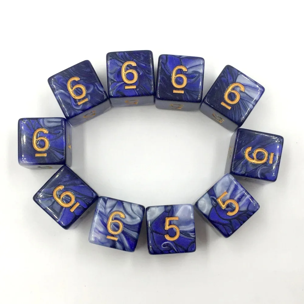 Кости rollooo 10 шт./компл. D6 смешанные цвета цифровые игральные кости ролевые