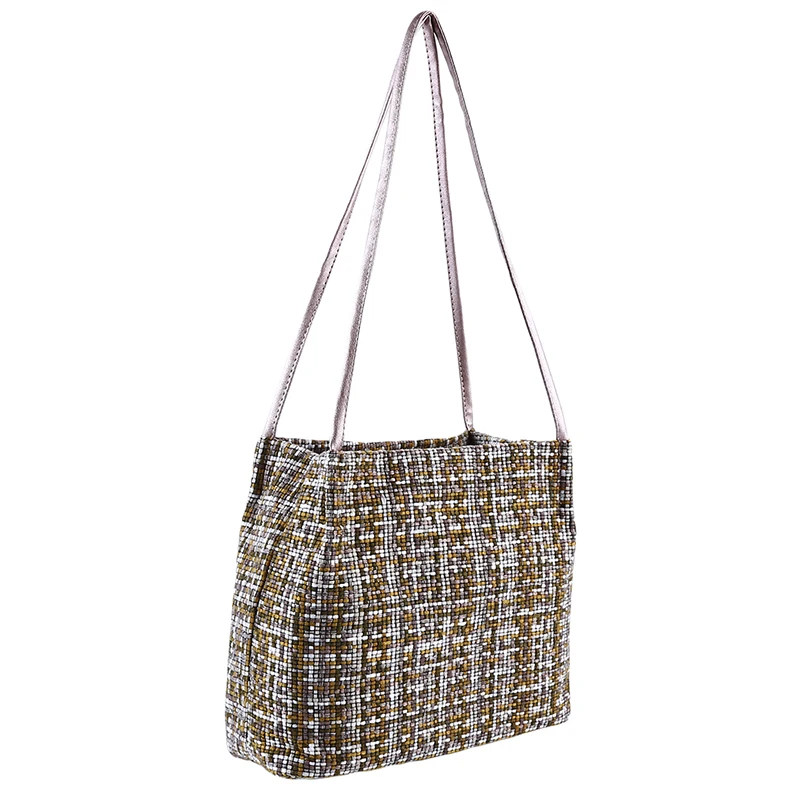 Женская шерстяная сумка через плечо винтажная клетчатая мессенджер сумки для