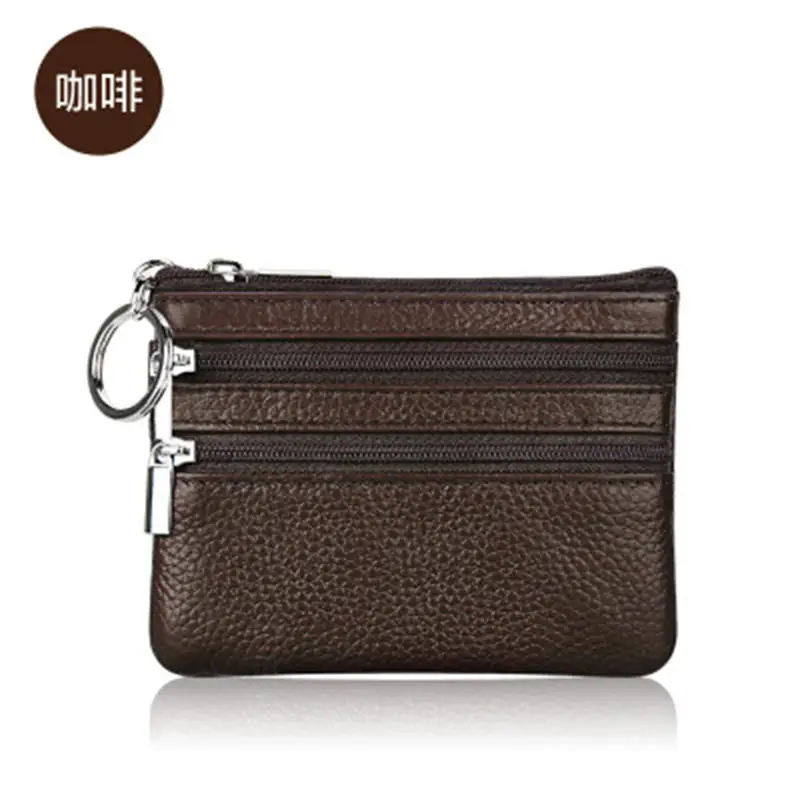 Повседневный Кошелек из телячьей кожи для маленьких женщин на двойной молнии