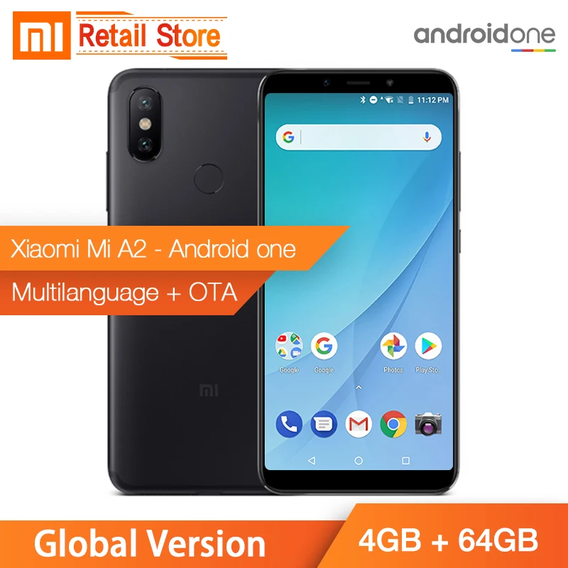 Глобальная версия Xiaomi Mi A2 4 GB 64 Snapdragon 660 Octa Core 5 99 &quot18:9 полный Экран двойной AI камеры