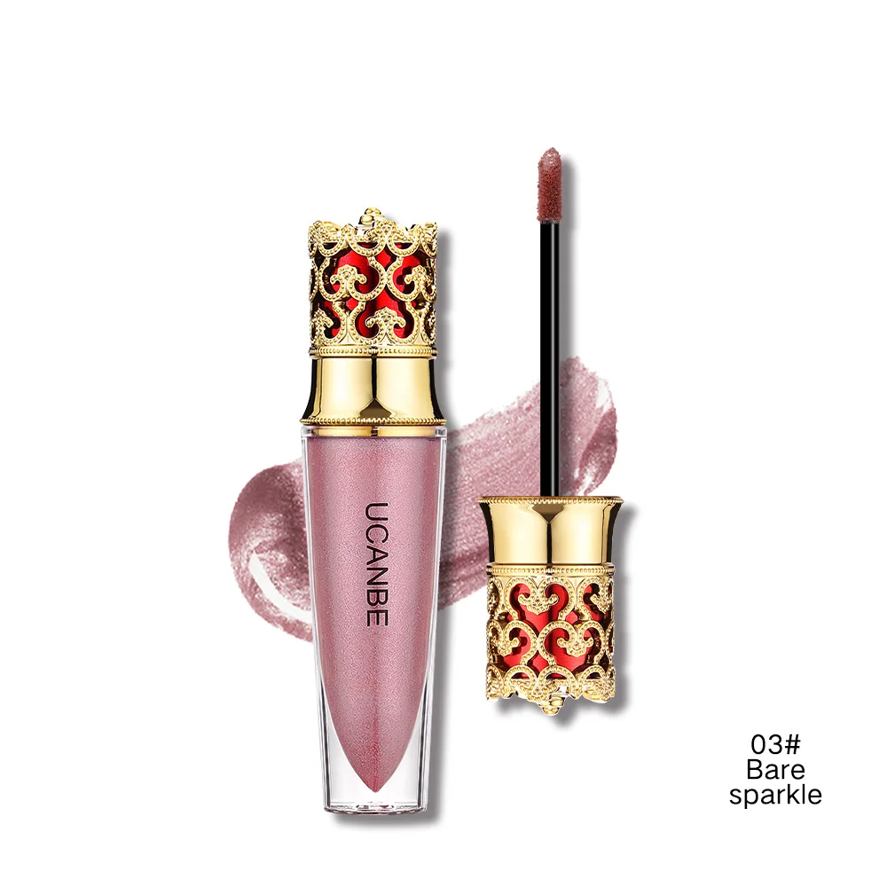 03 Bare Sparkle UCANBE, новинка, матовый блеск для губ, блеск, жидкая губная помада, набор, водонепроницаемый макияж, бархат, шелковистый блеск для губ, стойкий, Обнаженная, роскошная красота - Цвет: 03 Bare Sparkle