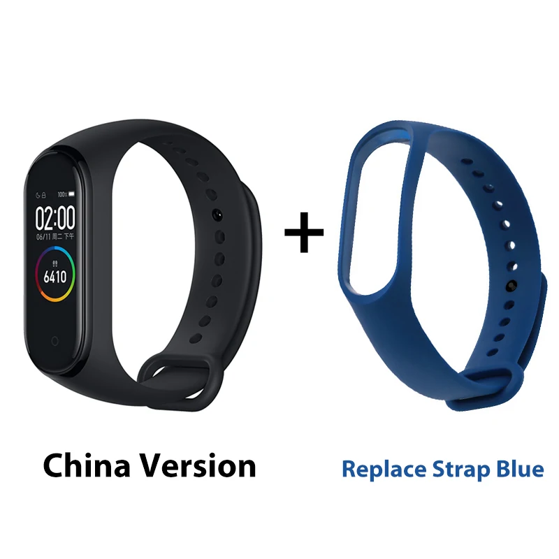 Синий Xiaomi mi-браслет 4 музыкальный смарт-браслет mi Band 4 браслет пульсометр фитнес 135 мАч Bluetooth 5,0 цветной экран - Цвет: Синий