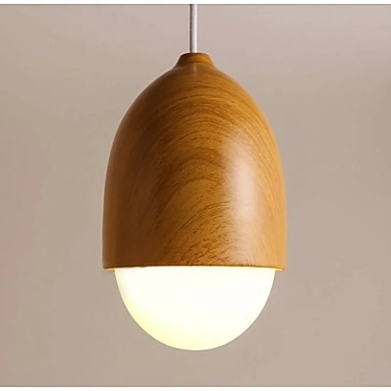 

Original Wood Color Handing Light LED Modern Pendant Lamp for Dining Room Lighting Lustres Living Room Pendant Lamp White