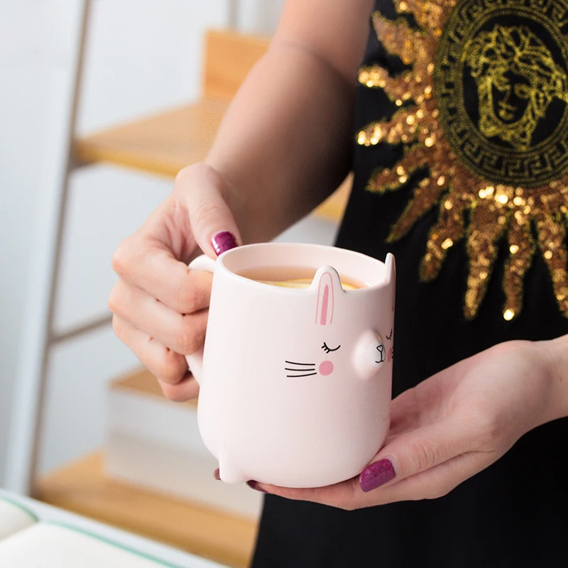 Популярная мультяшная керамическая кружка с животными Детская 3d для питья чашка