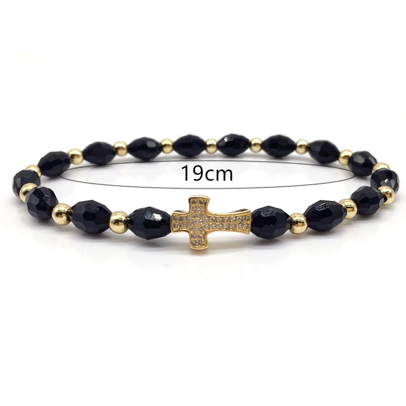 Классический крест мужчин браслет из бисера 2019 Мода Простой камень браслеты