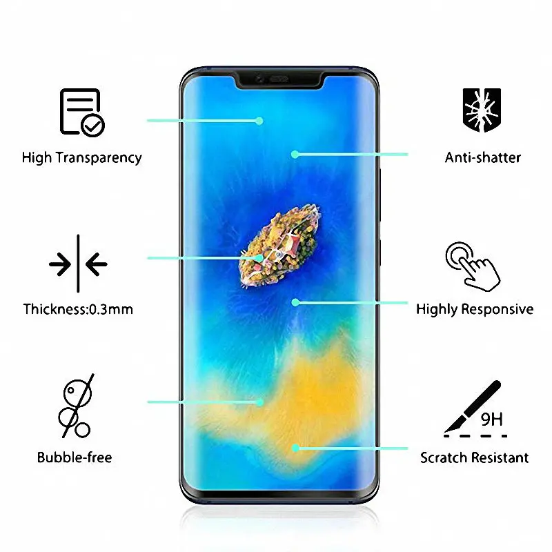 3D полное покрытие закаленное стекло протектор экрана для Huawei Mate 20 Pro LYA-L29 LYA-L09 LYA-AL00