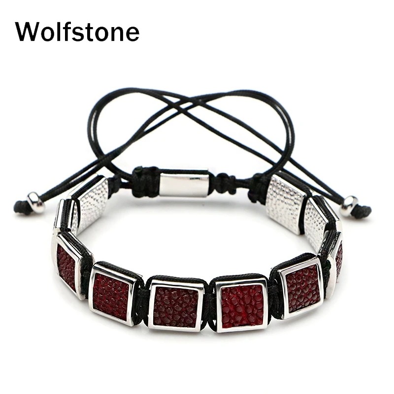 Wolfstone 1 psc Роскошные известная марка ювелирных изделий из натуральной кожи ската