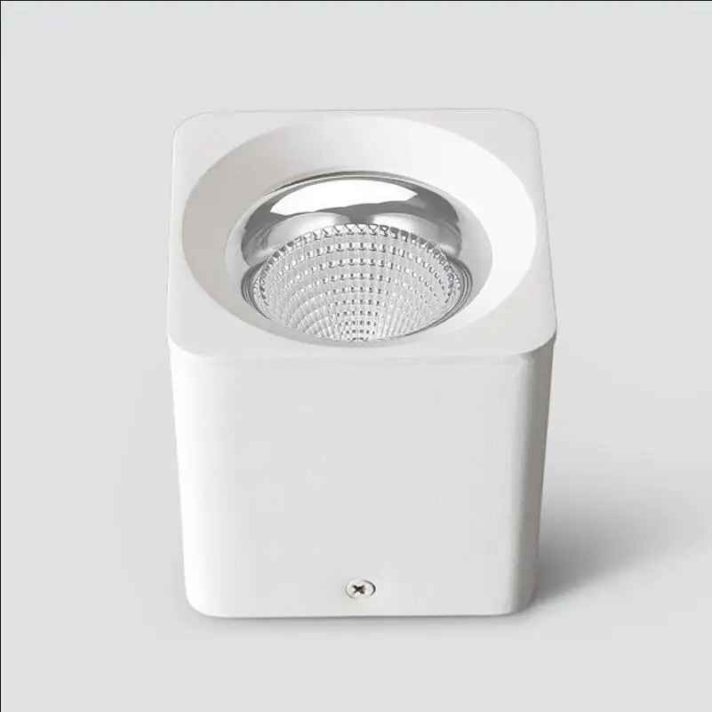 Квадратные Диммируемые COB Светодиодные светильники 10 Вт 12 15 20 AC85V 265V черно белые