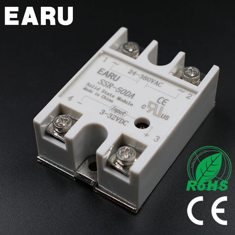1 шт. SSR 50 DA 50DA 50A релейный вход 3 32VDC выход 24 380VAC для PID регулятор температуры