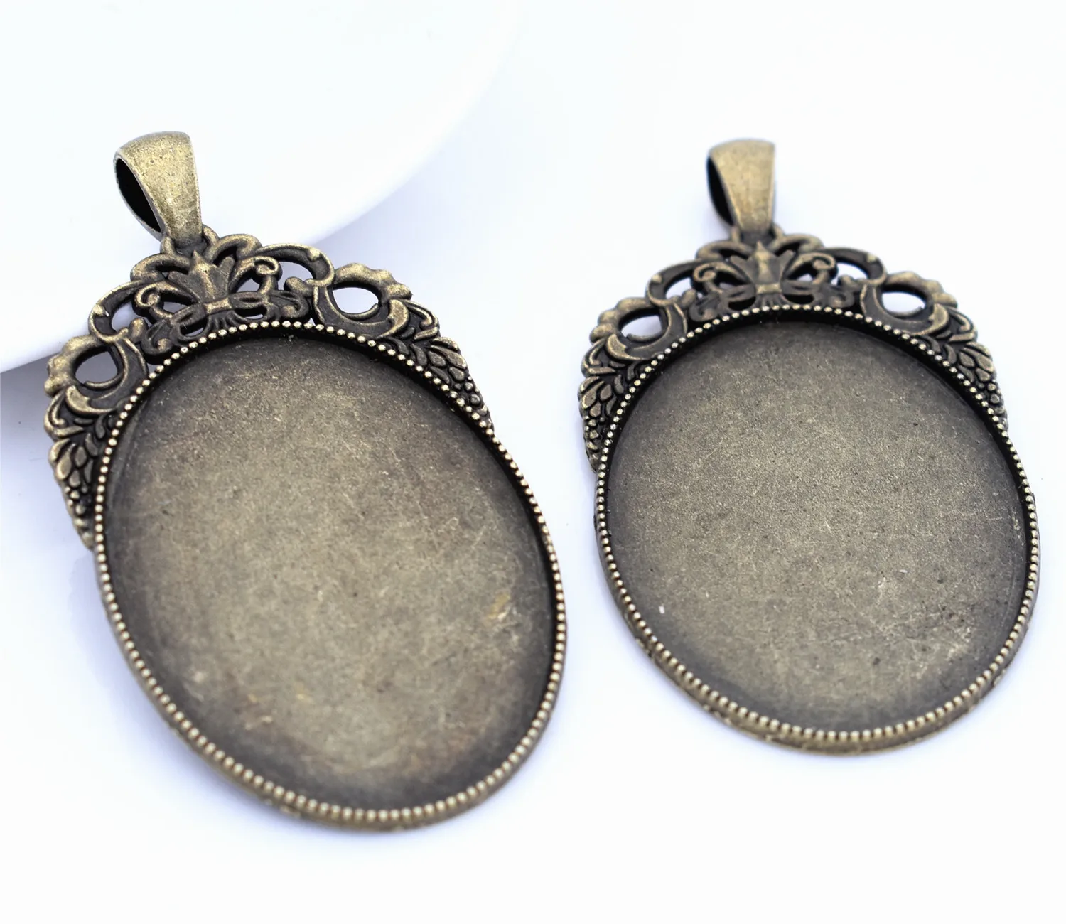 

4pcs 30x40mm Inner Size Antique Bronze Plated Simple Style Cabochon Base Cameo Setting Charms Pendant-A1-18