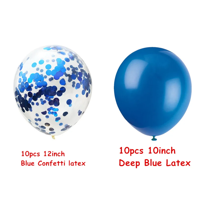 20pcs Blue Set 20шт бордовые розовые и золотые воздушные шары набор Конфетти День Рождения хром шар Свадебные украшения дети металлические шары - Цвет: 20pcs Blue Set