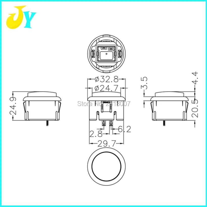 30 мм аркадные кнопочные круглые кнопки аркадный переключатель для аркадного