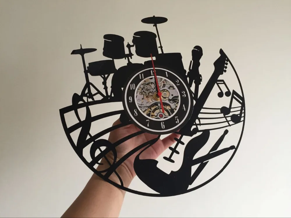 Музыкальные виниловые настенные часы-украсьте свой дом современным