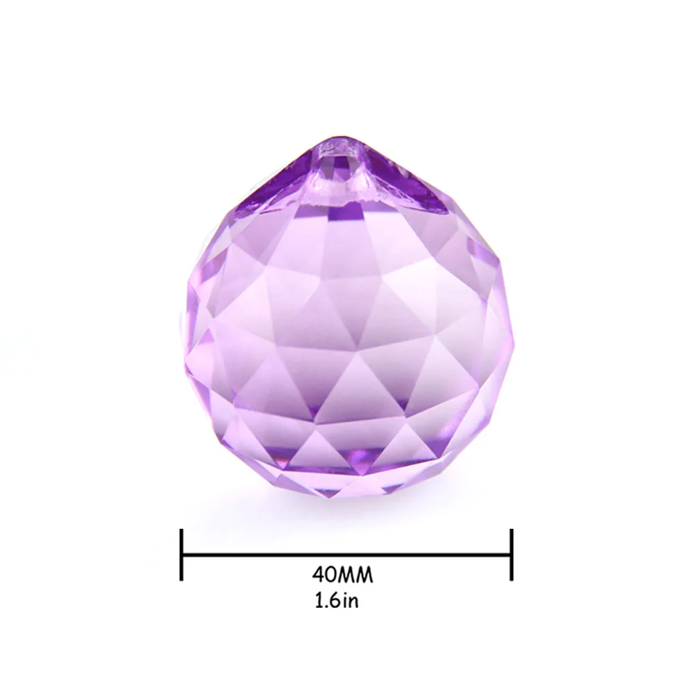 Акция 40 мм сиреневые Хрустальные шарики Ловец солнечных лучей призмы подвески