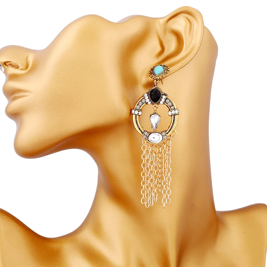 Женские винтажные серьги-гвоздики с кисточками в этническом стиле | Украшения и