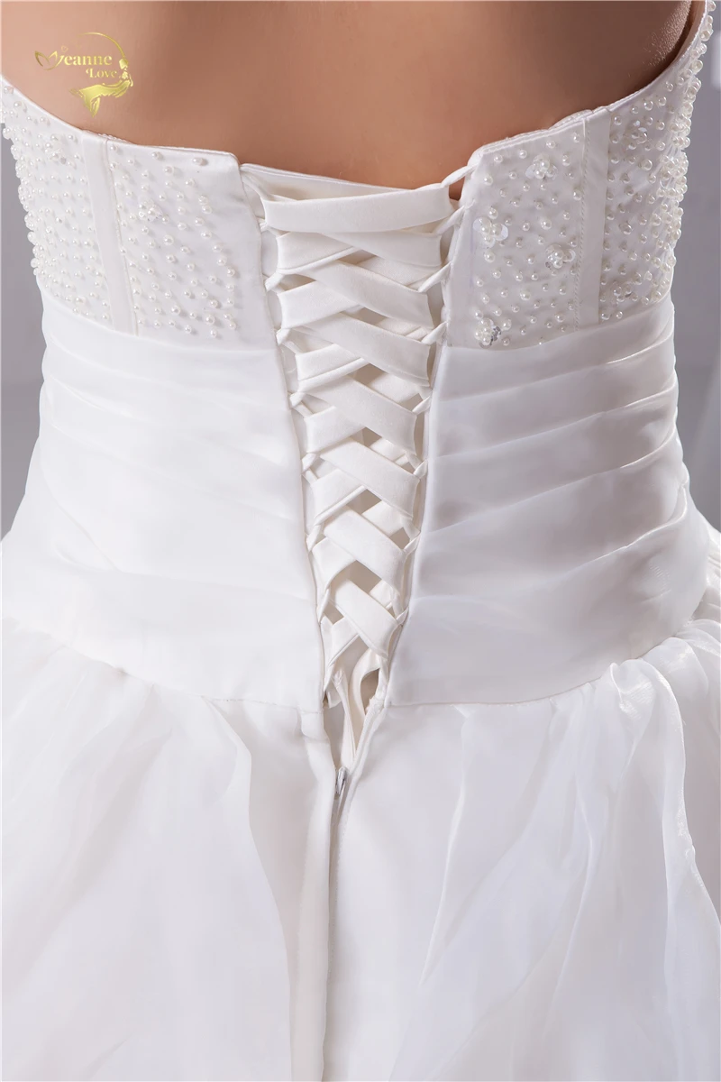 

Jeanne Love New Arrival Wedding Dresses 2020 White Ivory Beading Organza Floor Length Robe De Mariage Vestido De Novia Casamento