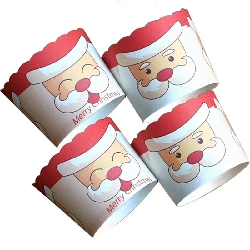 100 шт полная борода отец Рождественская елка бумажный торт кекс Чашка Поднос