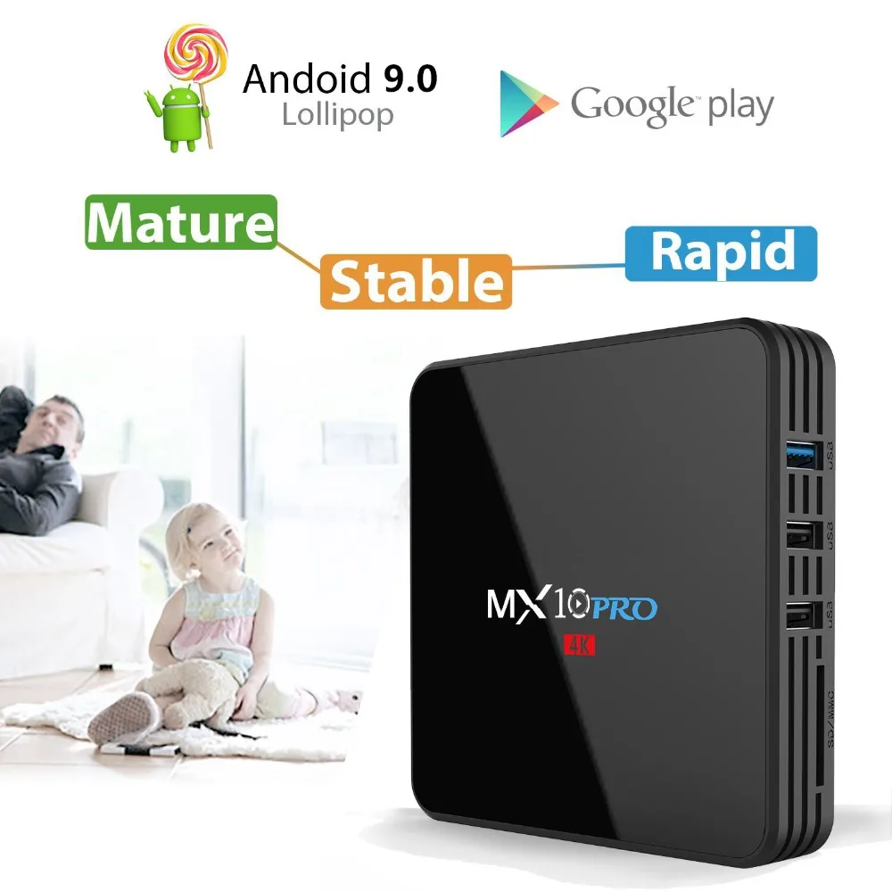 AMOBSAT MX10 PRO ТВ приставка Android 9,0 4 Гб 32 Гб опционально воздушная мышь 2,4G 5G WiFi медиаплеер BT4.1 поддержка 4K vs mx10 ТВ приставка H.265