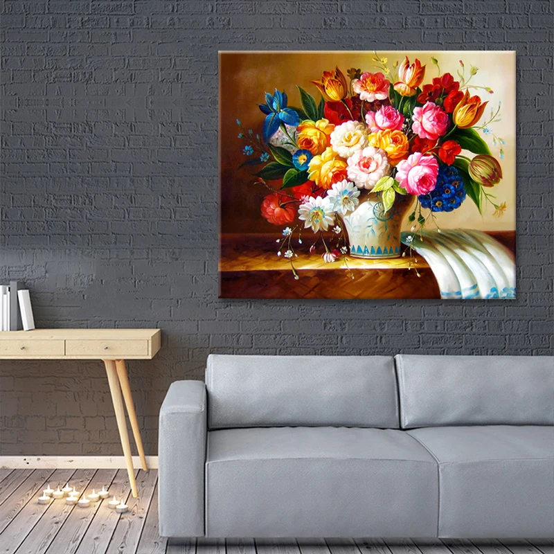 Полный Круглый бриллиант вышивка цветок алмазная живопись 5D сделай сам