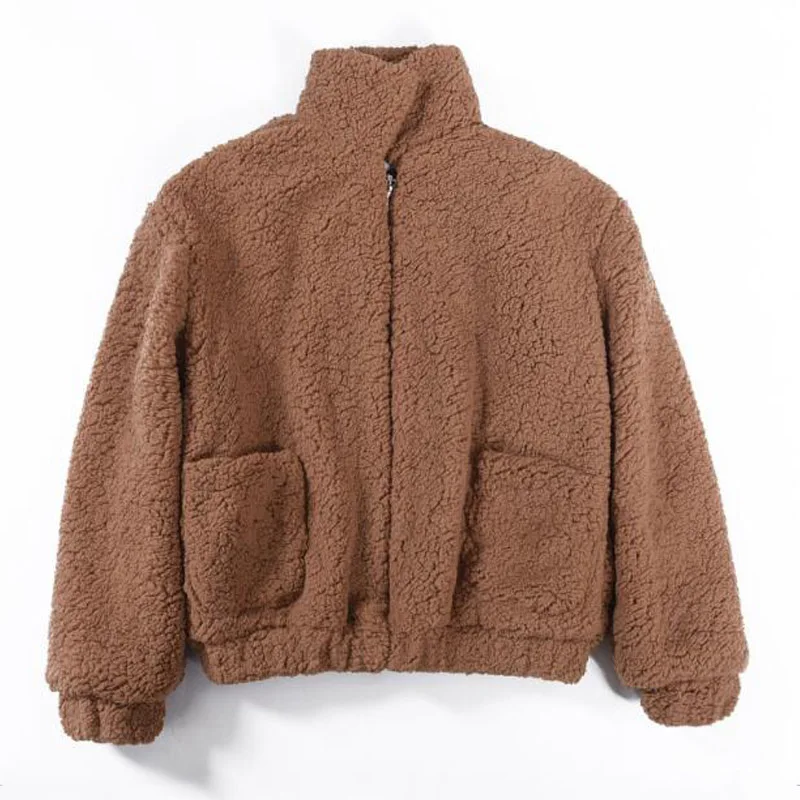 Light Camel Модное осенне-зимнее меховое пальто, плюшевая одежда, куртка из искусственного меха, верхняя одежда, плюшевое пальто, теплое флисовое пальто - Цвет: Light Camel